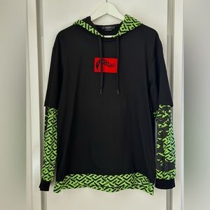VERSACE La Greca Layered Cutton Hoodie